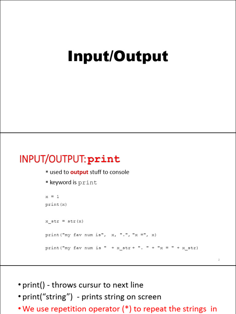 2. Input and Output (1) | PDF | Computing | Computer Programming