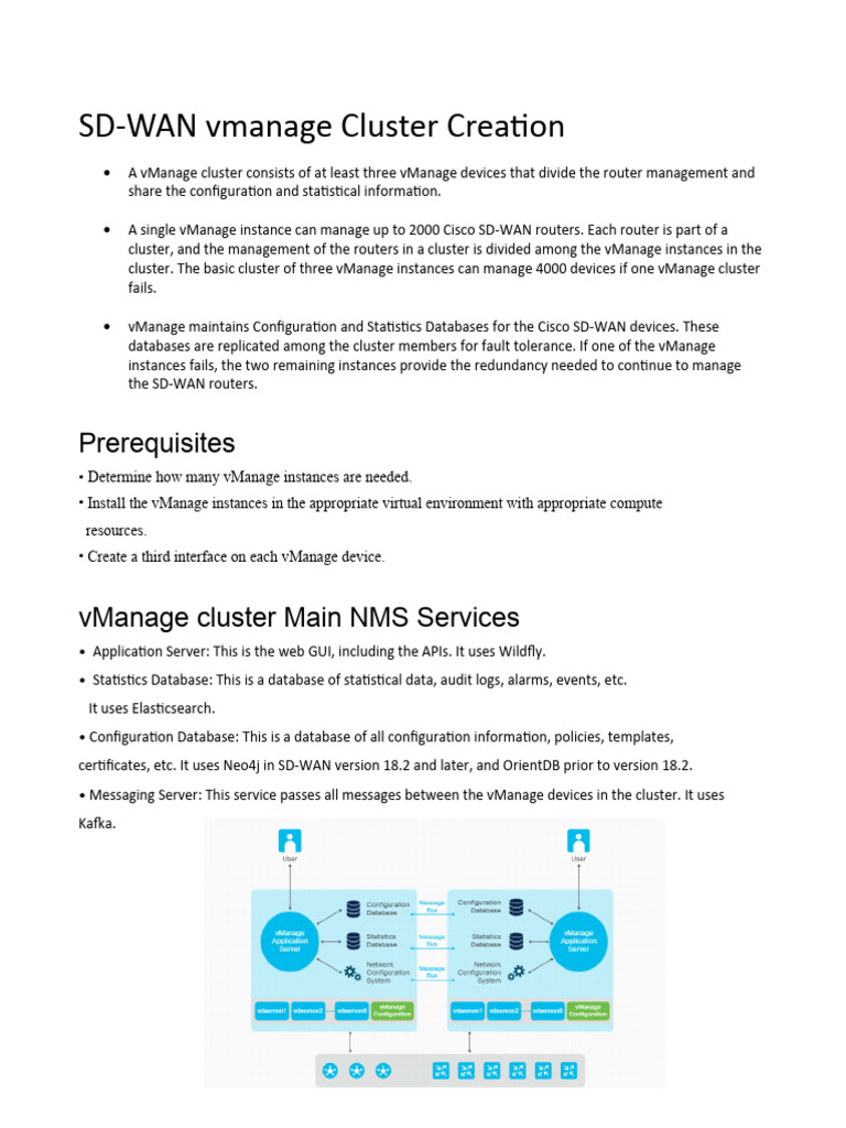 Creating a vManage SD-WAN Cluster | PDF | Computer Cluster | Databases