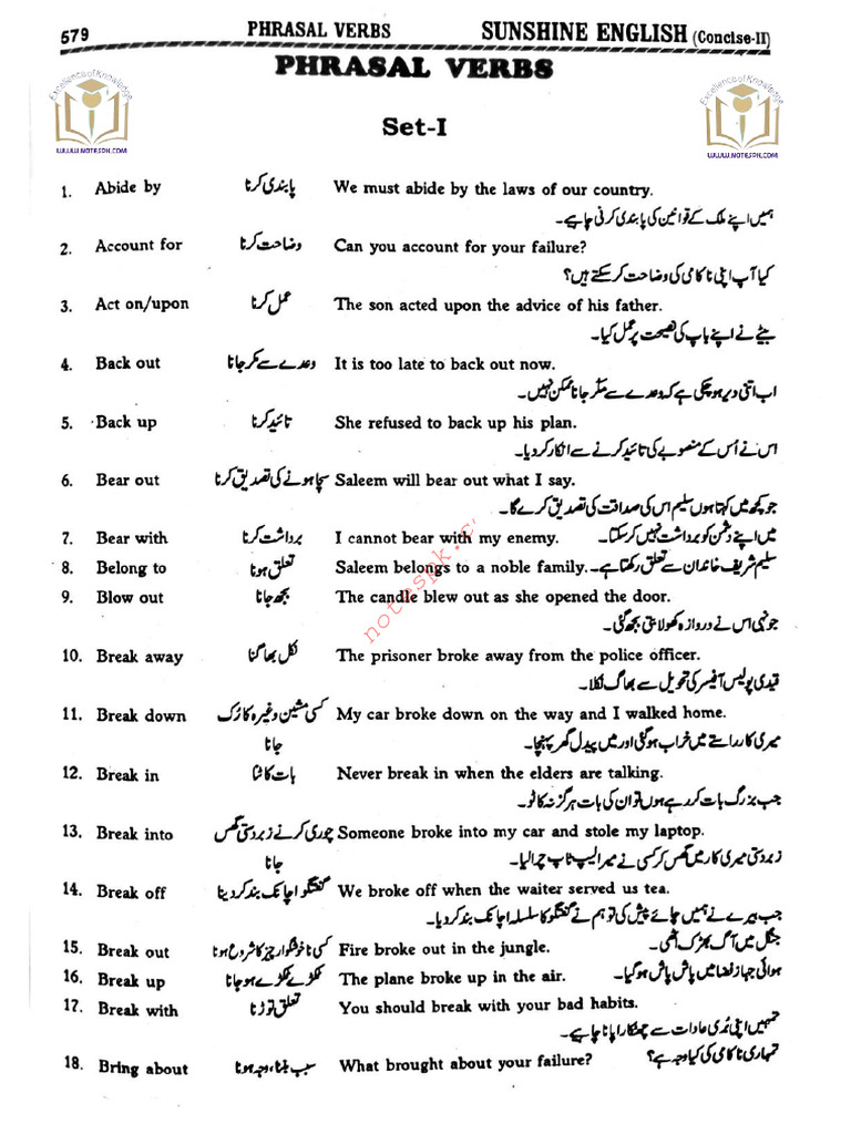 Class 12 Phrasal Verbs Guide | PDF
