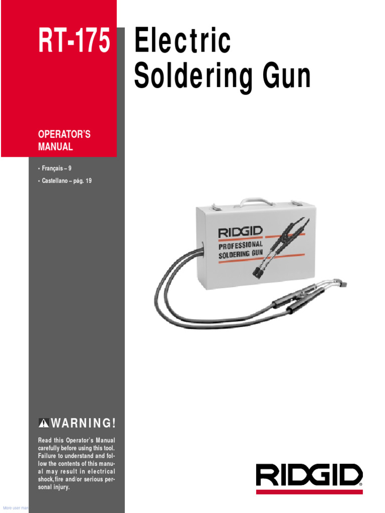 Manual RIDGID RT175 PDF Soldering Electricity