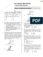 Dual Nature of Radiation & Matter - Practice Sheet - Lakshya JEE 2024