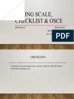 Rating Scale, Checklist & Osce