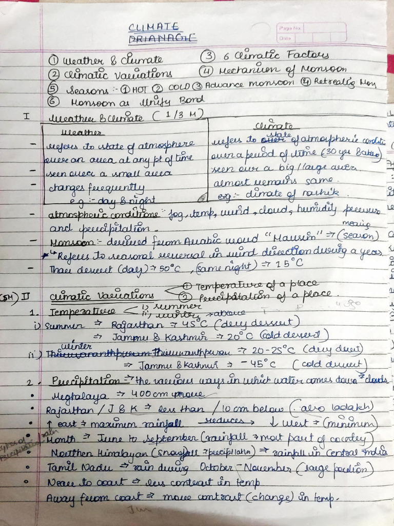 Climate Notes 9H | PDF