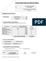 Cálculo cargas combustibles Instalación de Faenas