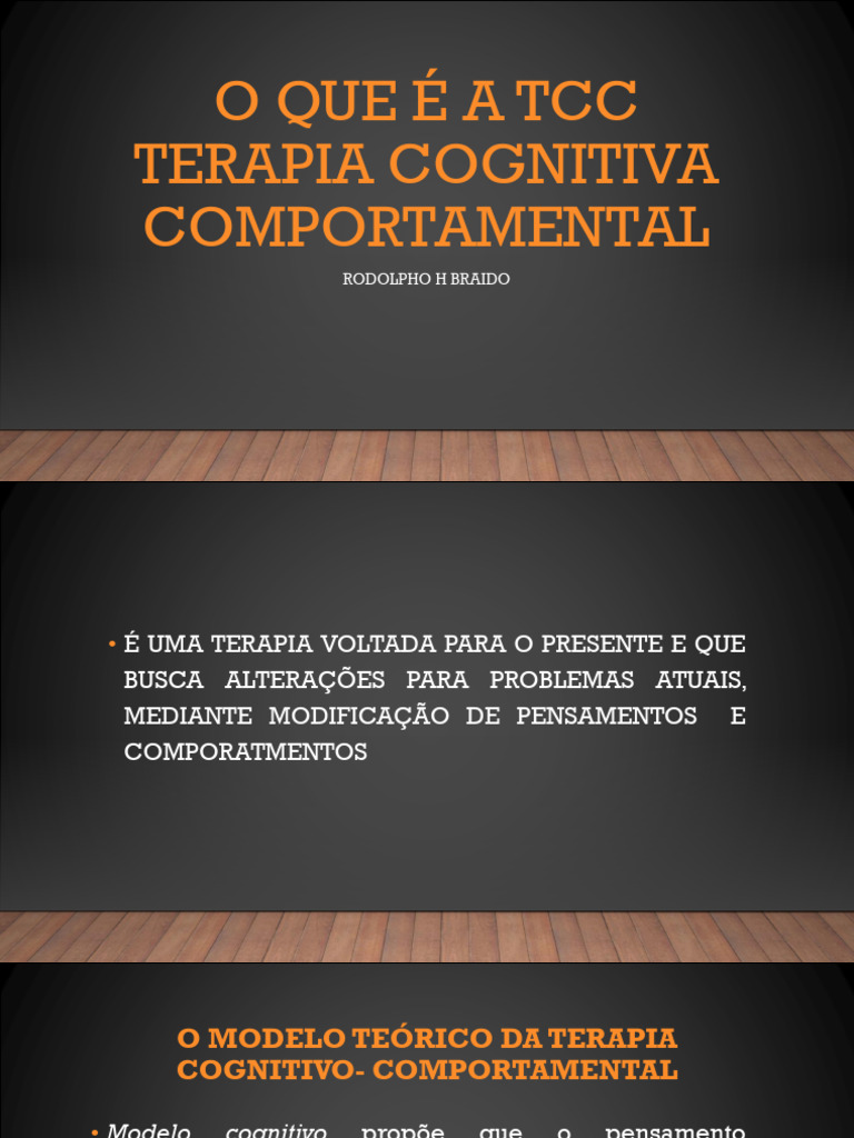O Que é A Tcc Terapia Cognitiva Comportamental Rodolpho H Braido Pdf