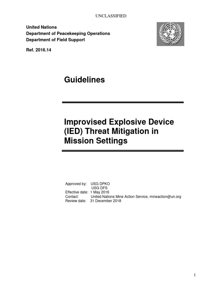 15-2016.14 IED Threat Mitigation Guidelines | PDF | Improvised ...