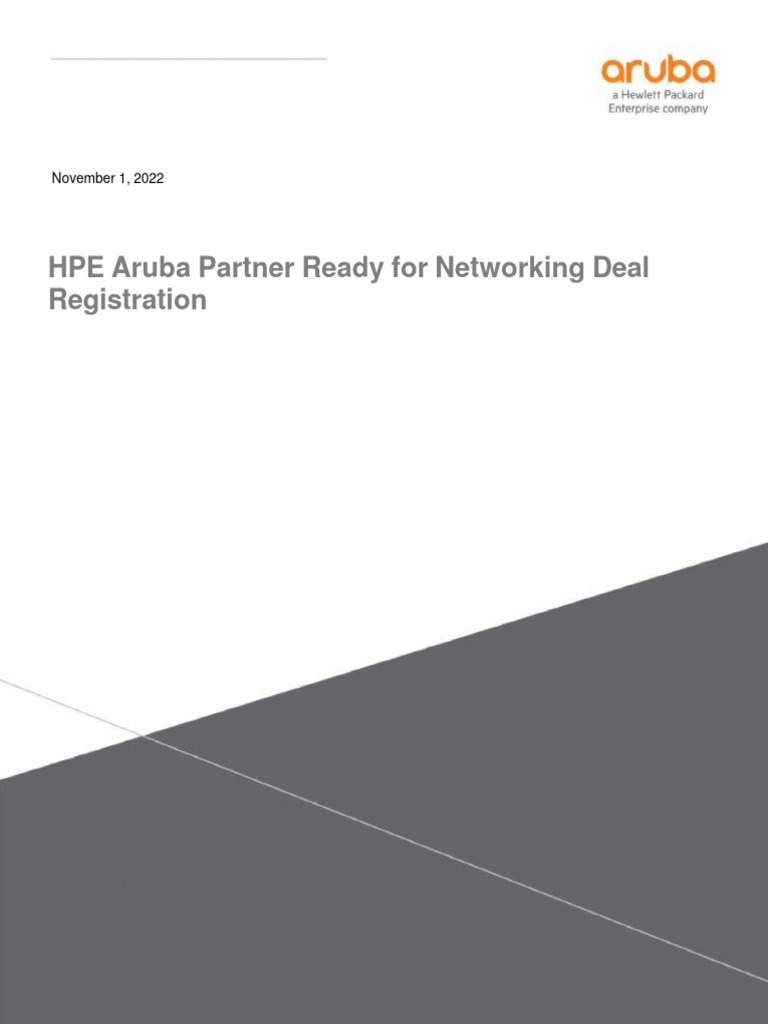 HPE Aruba Deal Registration Program Guide | PDF | Justice | Crime ...