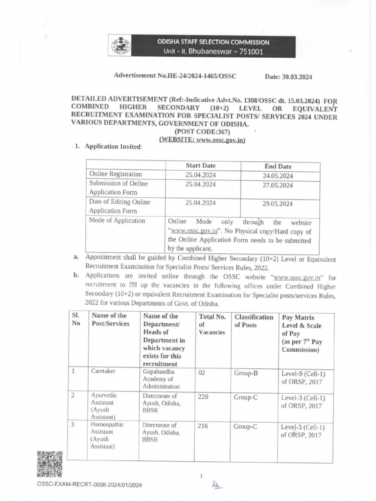 Advt chse 2024 pdf