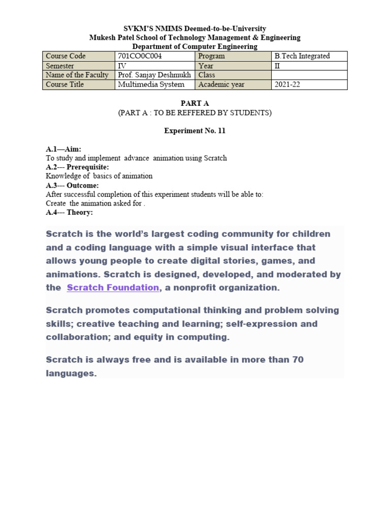 c010 Exp11 | PDF | Scratch (Programming Language) | Multimedia