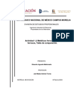 Tarea 1.2 Tabla Metalicos Ferrosos y No Ferrosos