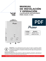 Calentador Instantaneo Gas L Pgas Natural
