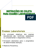 Instruções de Coleta para Exames Laboratoriais