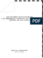 Los Factores Socio-Culturales Y El Desarrollo Cognitivo en La Teoria Genetica de Jean Piaget