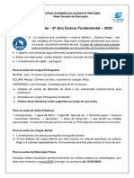 Material Escolar - 9º Ano Ensino Fundamental - 2020: Colégio Evangélico Augusto Pestana Rede Sinodal de Educação