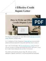 The Most Effective Credit Bureau Dispute Letter