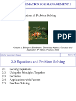 Mathematics of Management C2 (Equations and Problem Solving)