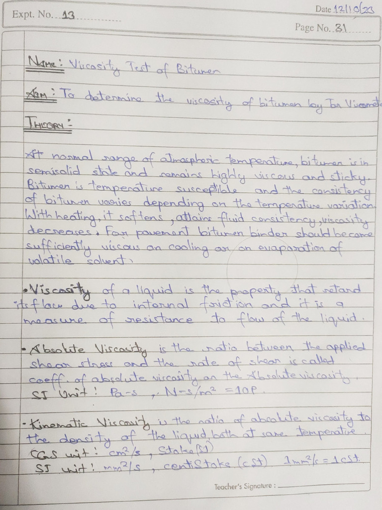 Viscosity Test of Bitumen PDF