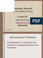 Marketing Research - Questionnaire Design