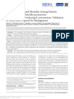 2017risks of Infection and Mortality Among Patients Colonized With Klebsiella Pneumoniae Carbapenemase Producing K. Pneumoniae Validation of Scores and Proposal For Management