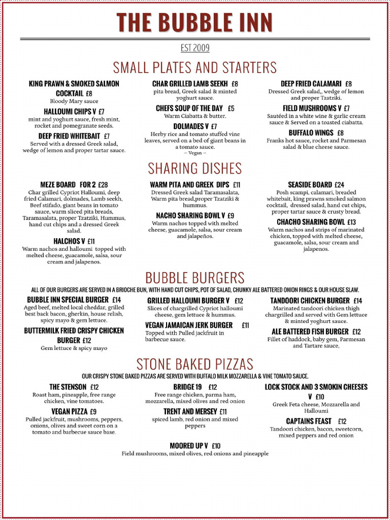 BubbleInnDerbyMenu PDF