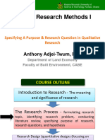 Lesson 4A -LE361 - Research Methods - Specifying A Purpose & Research Question in Qualitative