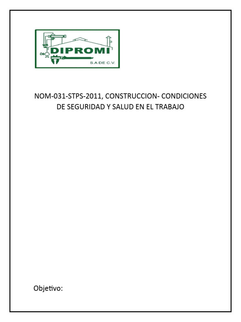 Norma 031-STPS-2011: Seguridad en Construcción | PDF | Tecnología
