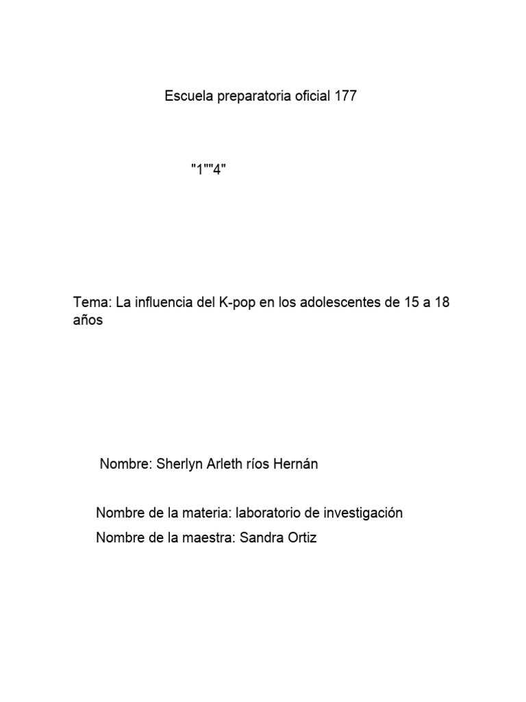 Escuela Preparatoria Oficial 177 | PDF | Música pop