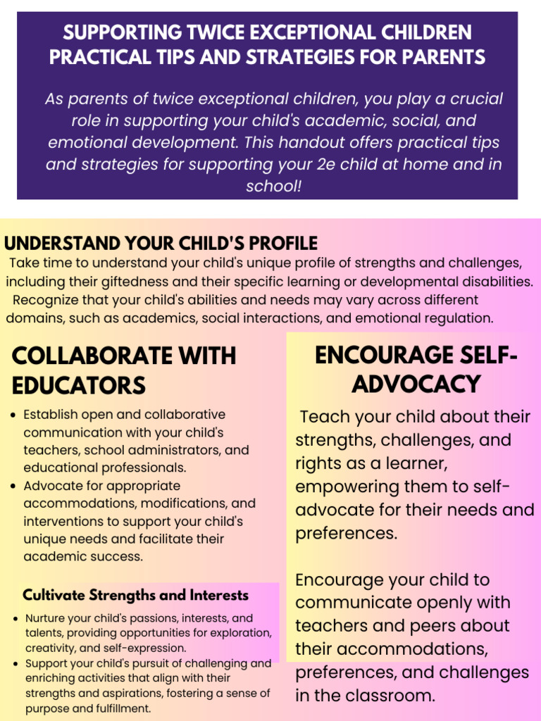 Tips for Supporting Twice Exceptional Kids | PDF | Liberal Arts ...