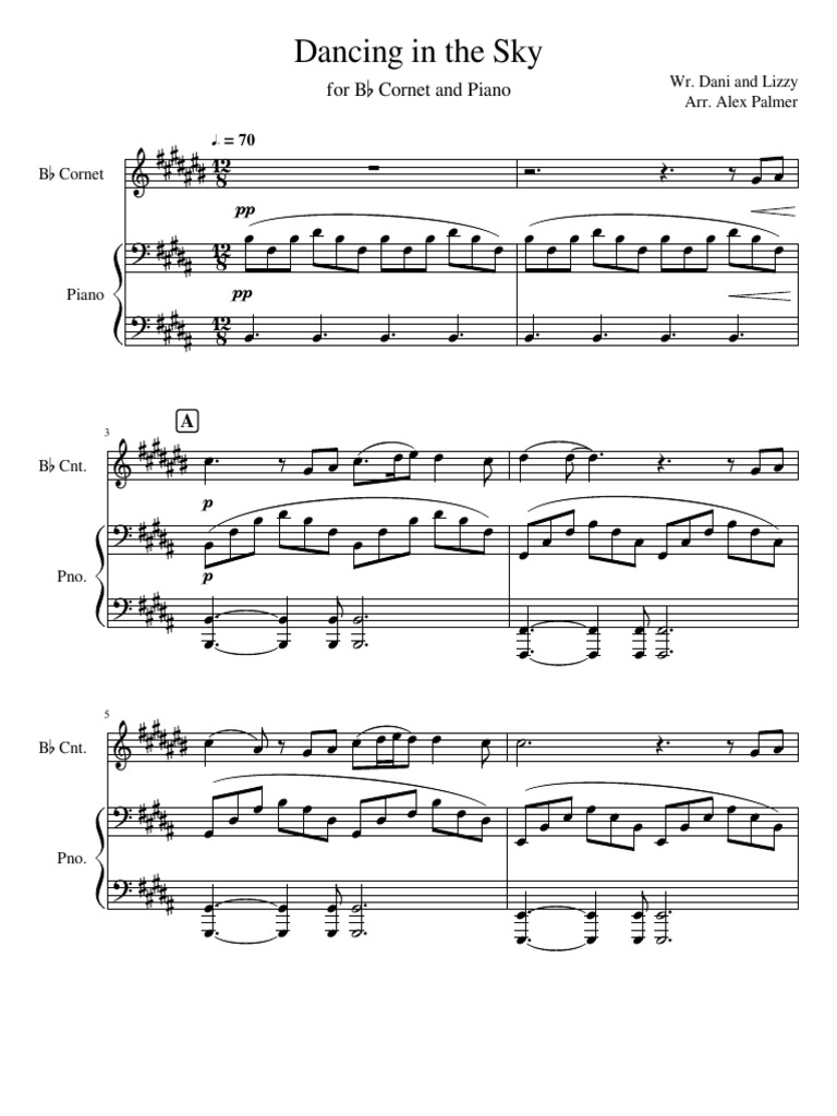 Dancing In The Sky By Dani And Lizzy For Cornet And Piano Pdf
