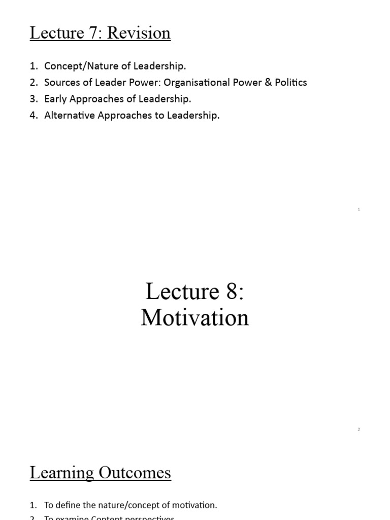 Leadership and Motivation Theories Explained | PDF | Motivational ...