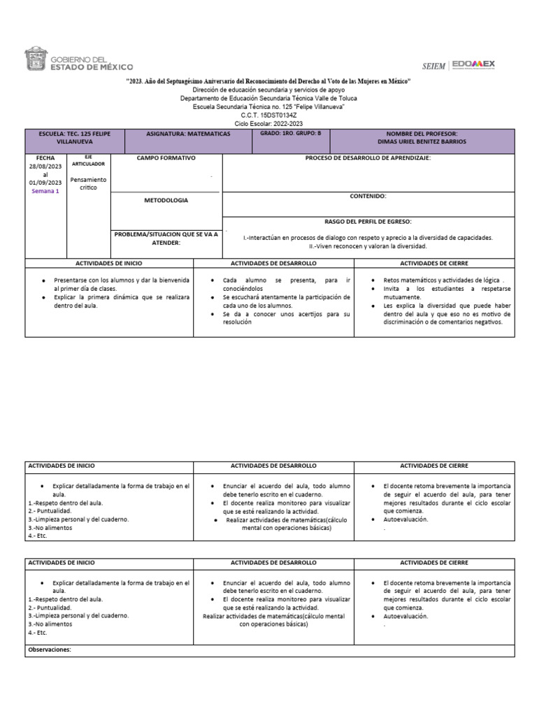 Actividades Matemáticas Primer Grado | PDF | Maestros | Sustracción