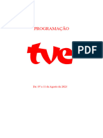 Grade de Programacao de 07 A 11 de Agosto