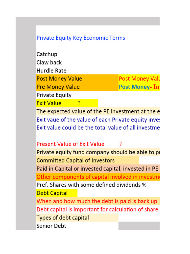 Pe Valuation Class Work Outs Pdf Carried Interest Corporate Finance