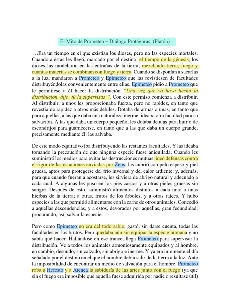 Prometeo y la creación del hombre | PDF | Prometeo