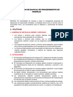 1.-Objetivo: Elaboracion de Manual de Procedimiento de Compras