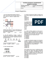 Avaliação Diagnóstica para 6º Ano.