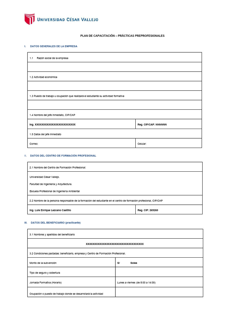 Modelo de Plan de Capacitación | PDF | Business | Iniciativa empresarial