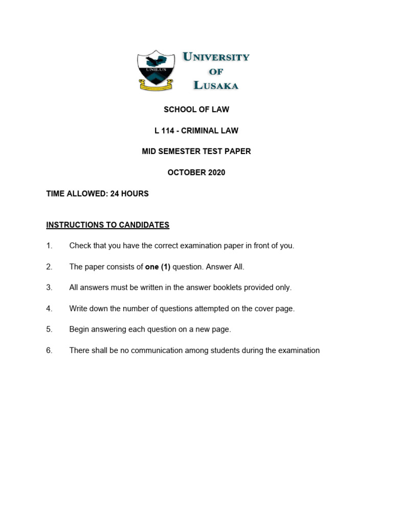 Criminal Law Midterm Exam Analysis Pdf