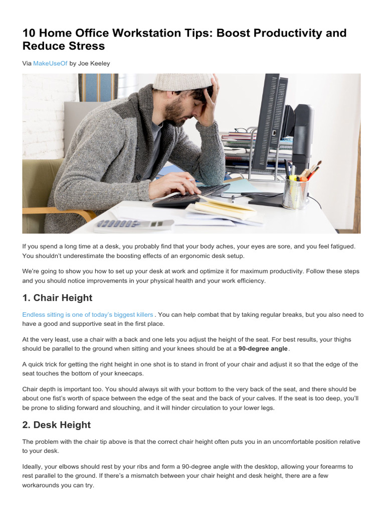 10 Home Office Workstation Tips Boost Productivity and Reduce Stress ... - Home Office Productivity Tips