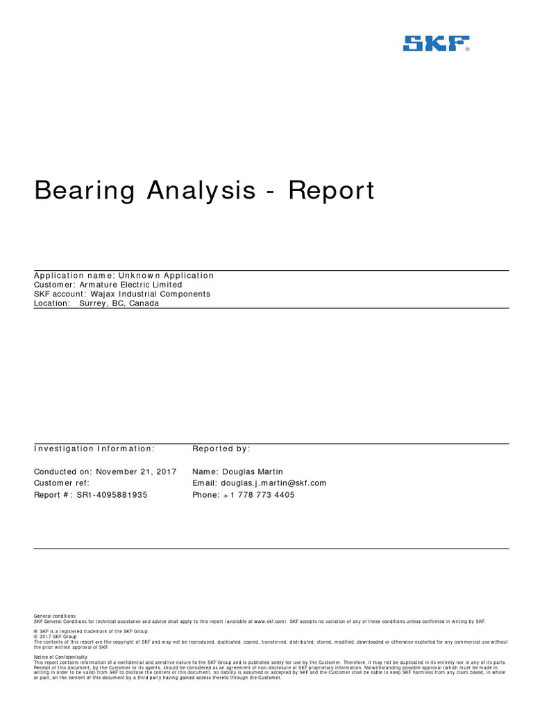 Analysis SKF - Bearing - Analysis - 1847 | PDF | Wear | Bearing ...