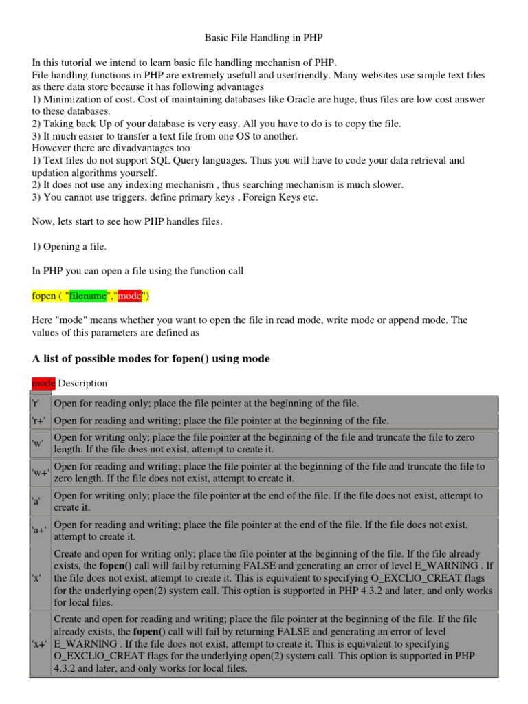 Basic File Handling in PHP PDF Filename Computer File