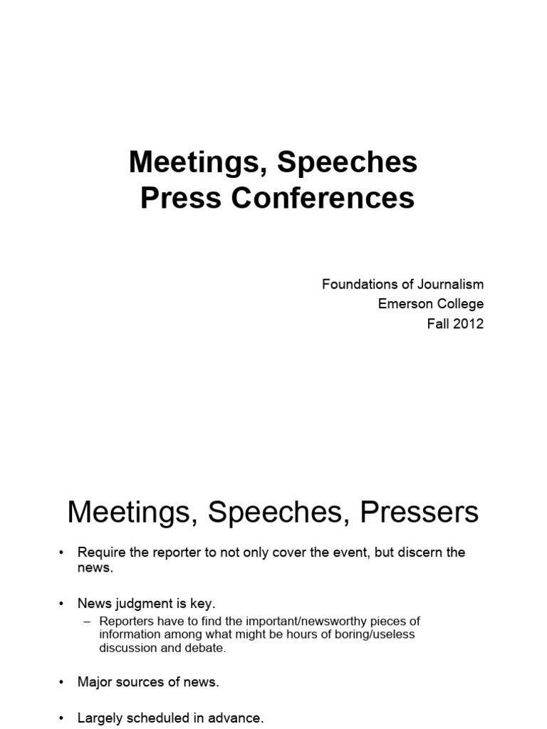 Meetings | PDF | News | Audience