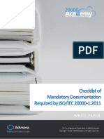 Checklist of Mandatory Documentation Req