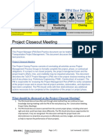 Project Closeout Meeting