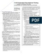 2010-2011 ACT Extended Time National Testing