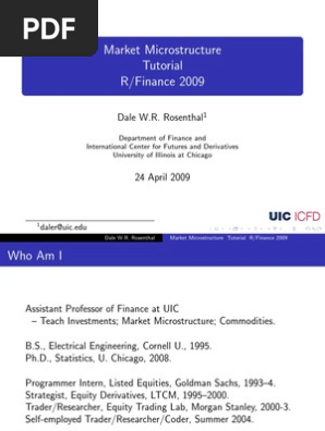 Micro Structure Tutorial Volatility Finance Financial Markets