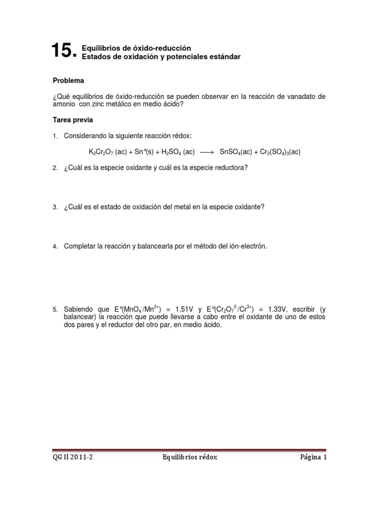 Vanadio PDF Redox Ciencias fisicas