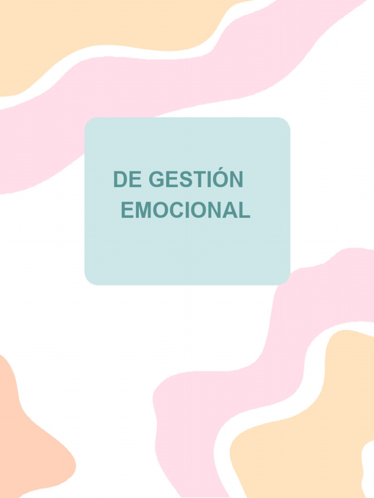 Cuadernillo de Gestión Emocional | Descargar gratis PDF | Las emociones ...