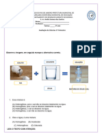 Avaliação Ciências 5º Ano 1º Trimestre