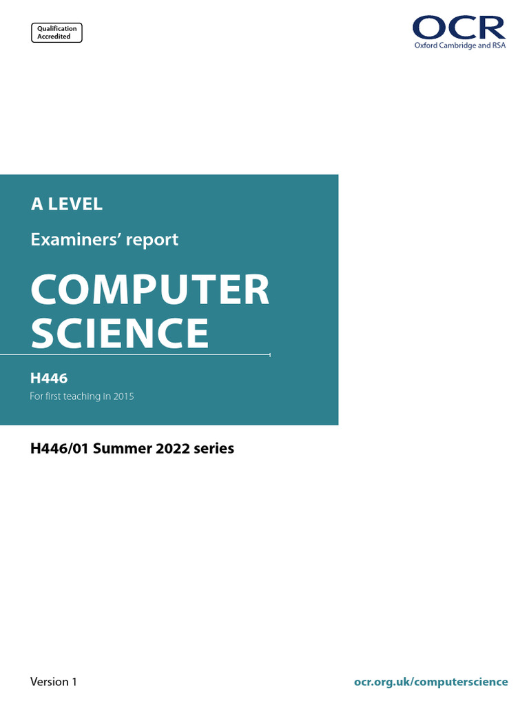 A Level Computer Science Exam Report 2022 | PDF | Input/Output | Software